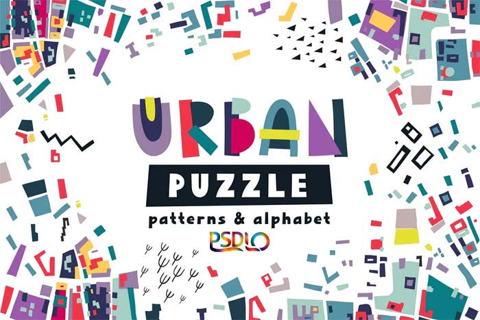 Urban Puzzle Patterns & Alphabet Free Download