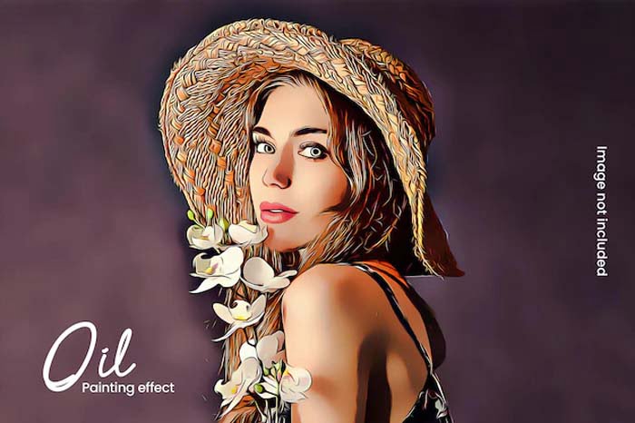 Oil Painting Effect PSD Mockup Free Download