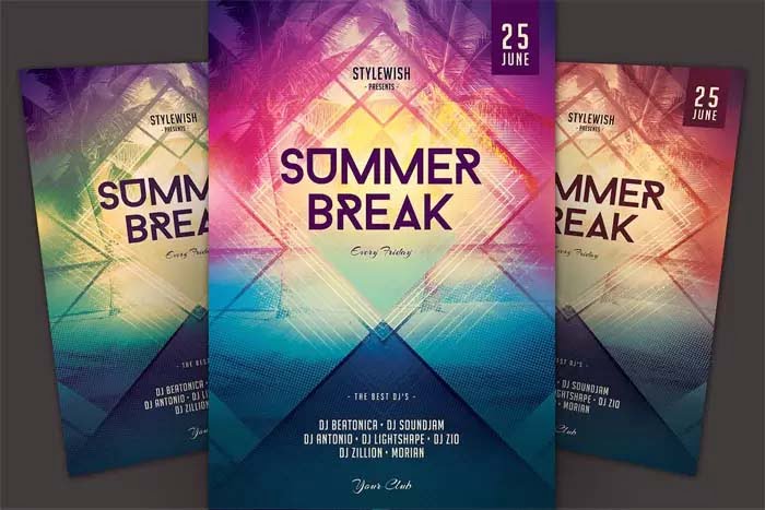 Summer Break Flyer PSD Template Free Download