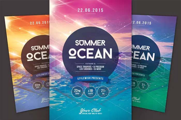 Summer Ocean Flyer PSD Template Free Download