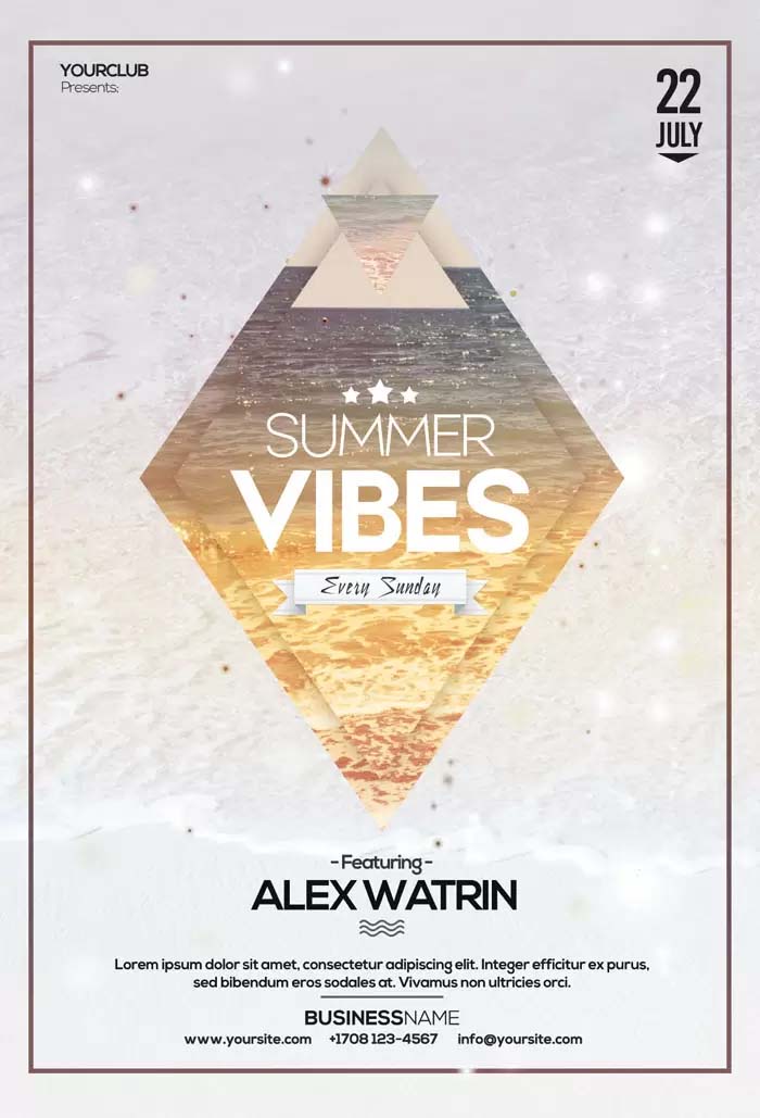 Summer Vibes Flyer PSD Template Free Download