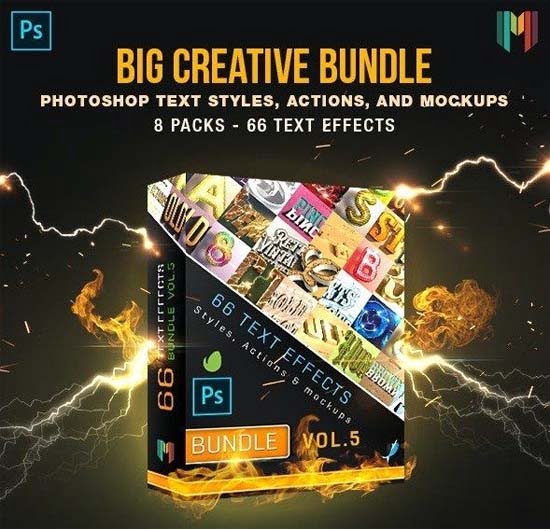 66 Creative Text Effects Bundle 5 Free Download